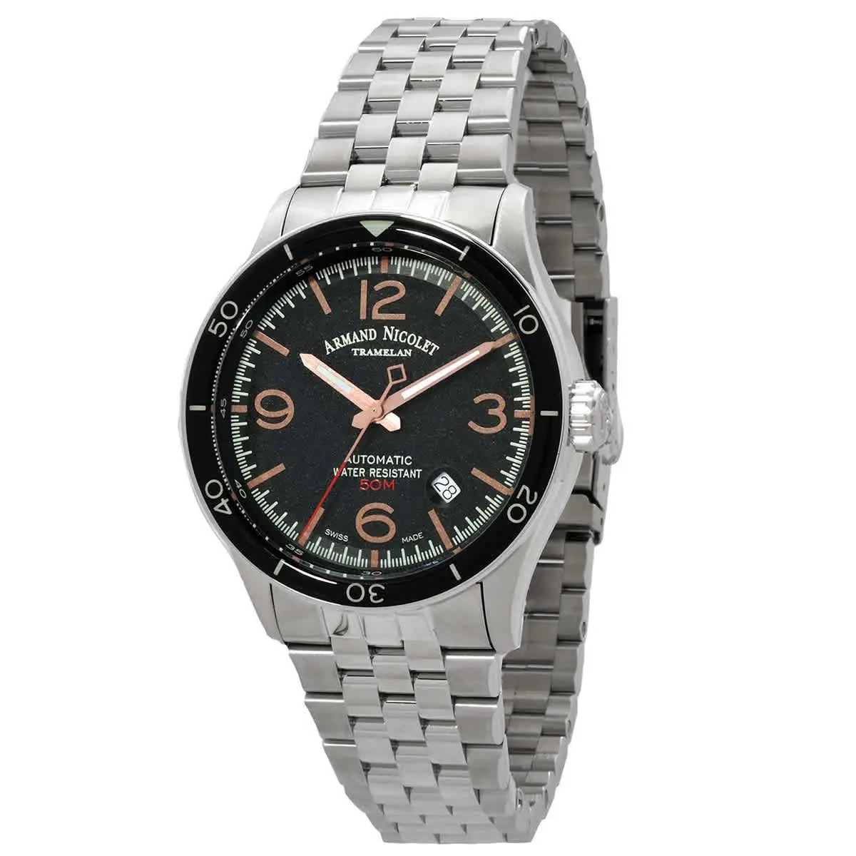 Armand Nicolet M2H Automatic Black Dial Men`s Watch A740HNA-NS-BMA22740A