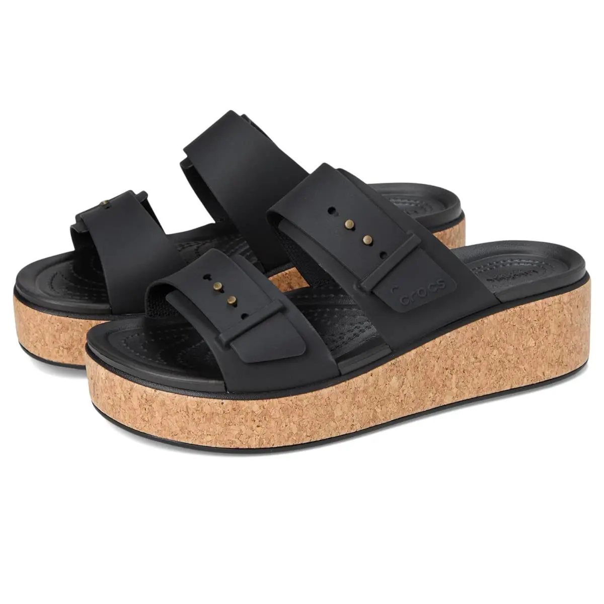 Woman`s Sandals Crocs Brooklyn Cork Buckle Sandals