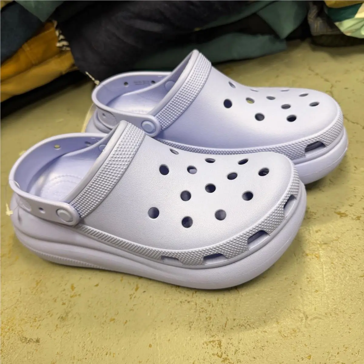 Crocs Classic Crush Clog Moon Jelly Purple Platform Sandals M8 W10 207521-5PS