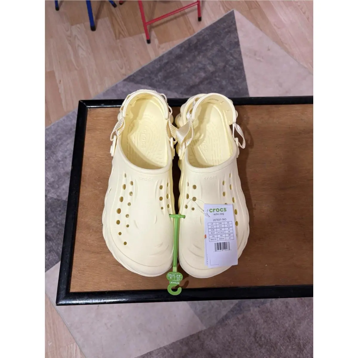 Crocs Echo Mens Clogs Sz 12 M Buttercream Rubber Comfort Slingback Round Toe