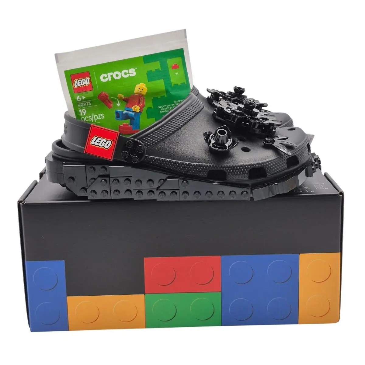 Crocs Lego Midnight Garden Creativity Classic Clogs Women`s Size 6 Shoes Black