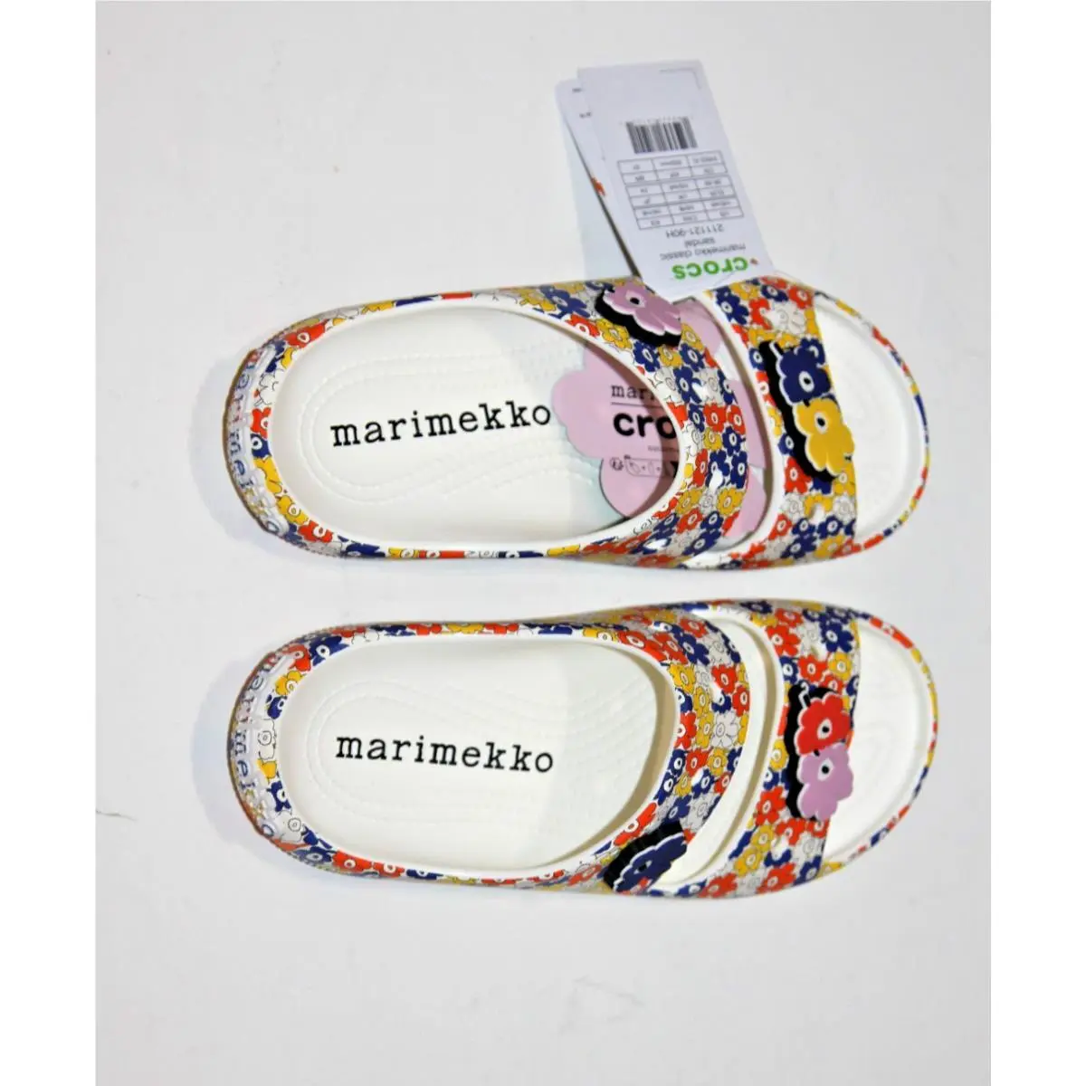 Crocs Marimekko Classic Slides Sandals Floral Jibbitz Size Women 8 Men 6 W8/M6