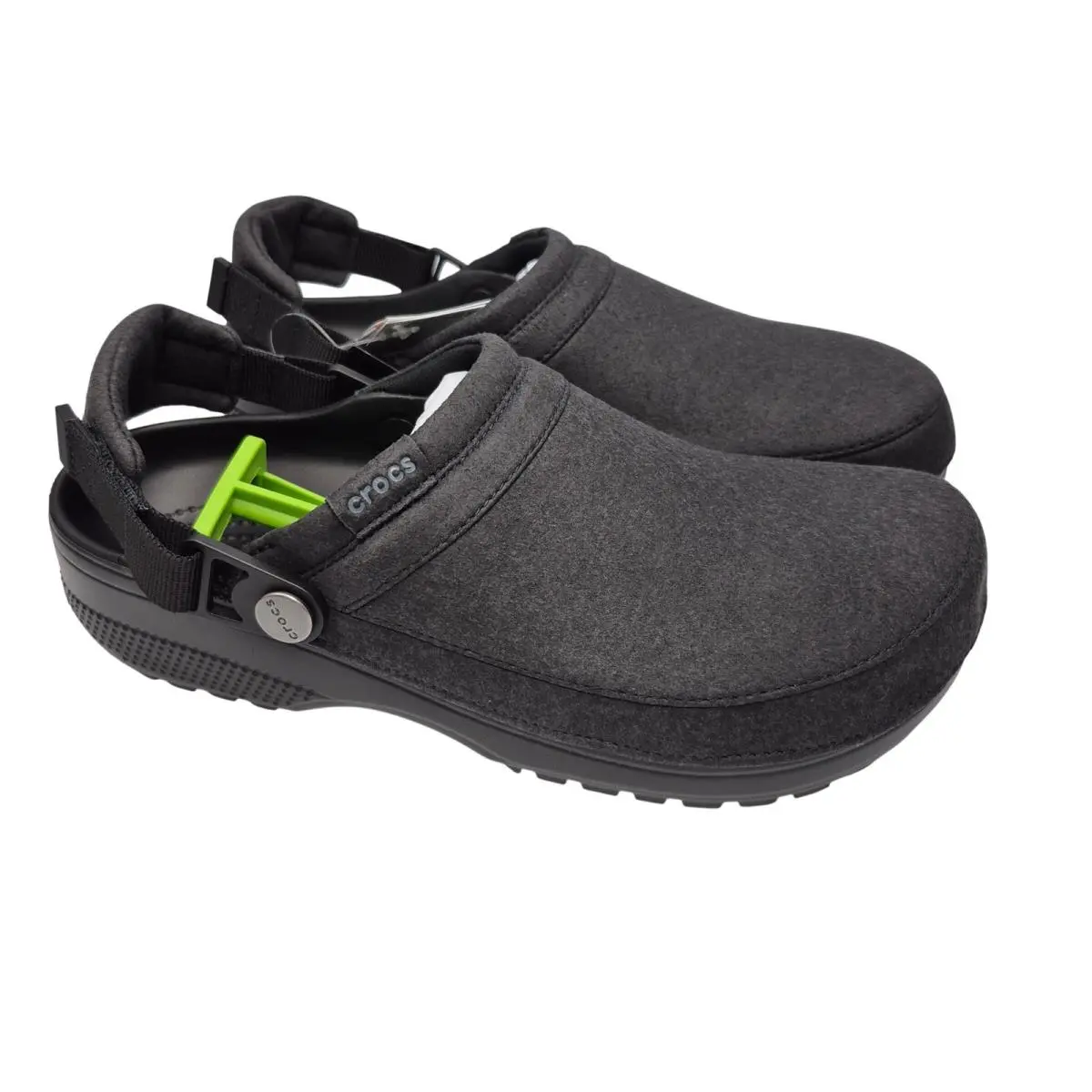 Crocs Crafted Vegan Suede Clogs w/ Adjustable Strap Women`s Size 10 Shoes Black