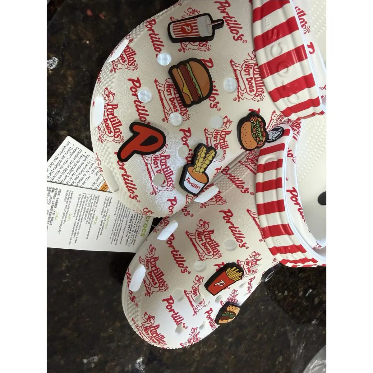 Crocs shoes - Portillo`s Hot Dogs - Hot Dogs - White, Red 1
