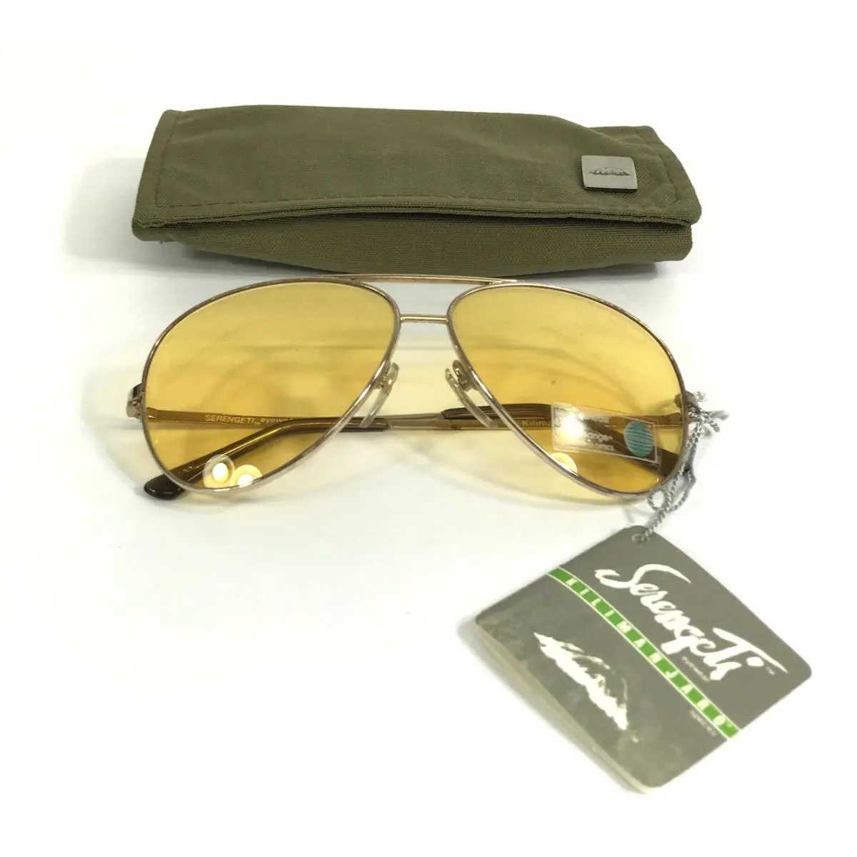 Vintage  Sunglasses Mens 5123S Kilimanjaro Gold Aviator Yellow by Serengeti