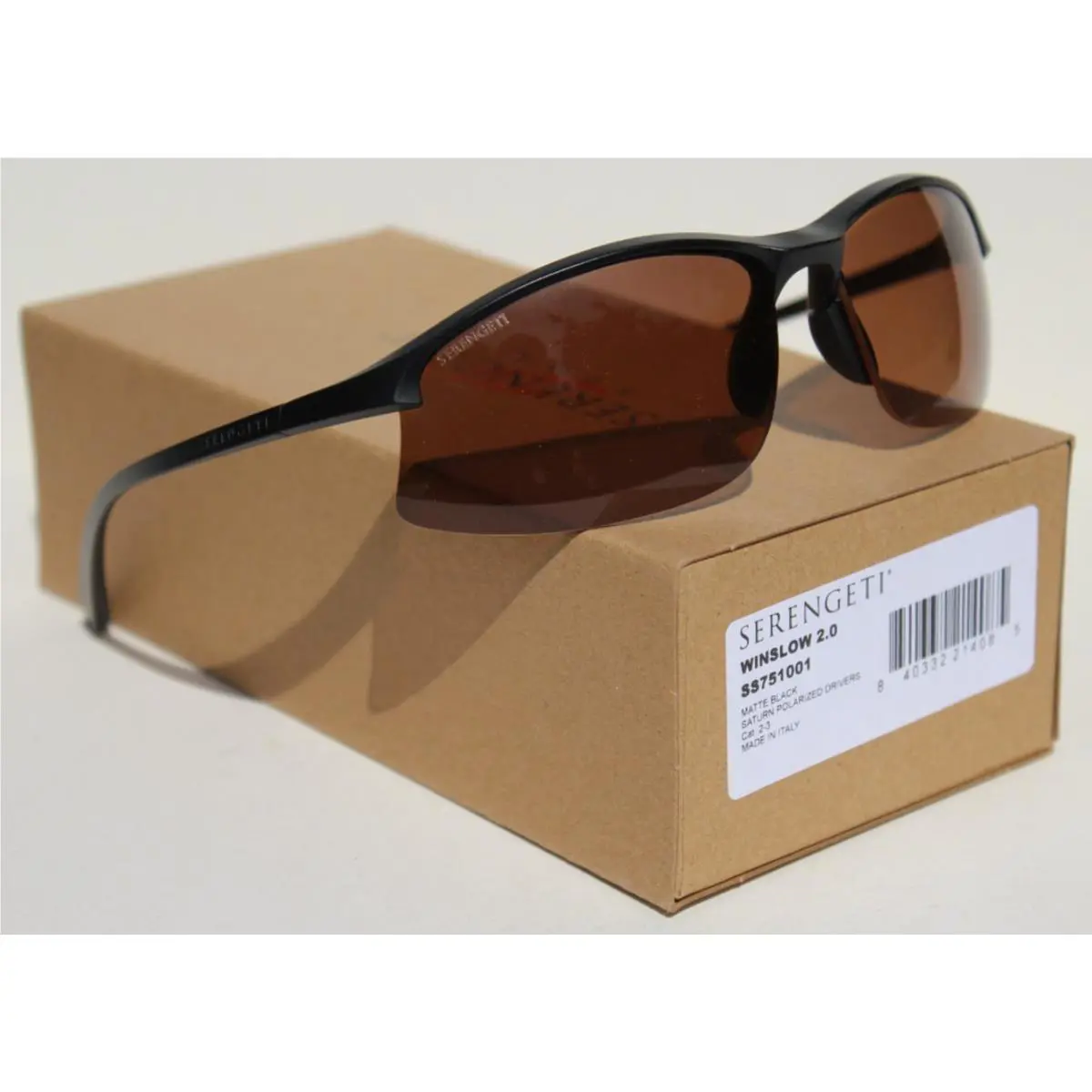 Winslow 2.0 Polarized Sunglasses Black/saturn Drivers SS751001 Italy by Serengeti