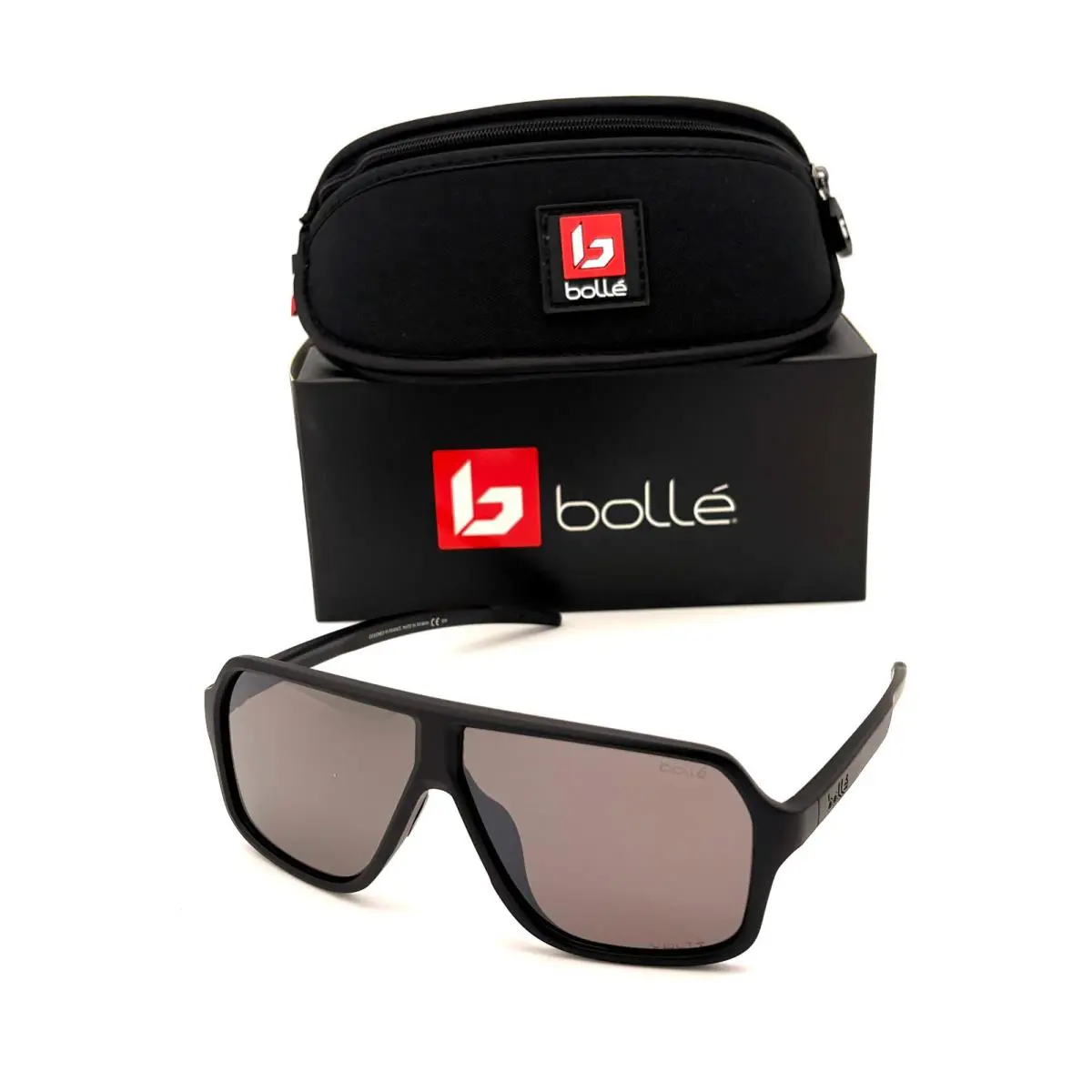 Bolle Prime Matte Black / Volt + Gun Polarized 60mm Sunglasses - Frame: Matte Black, Lens: Volt + Gun Polarized