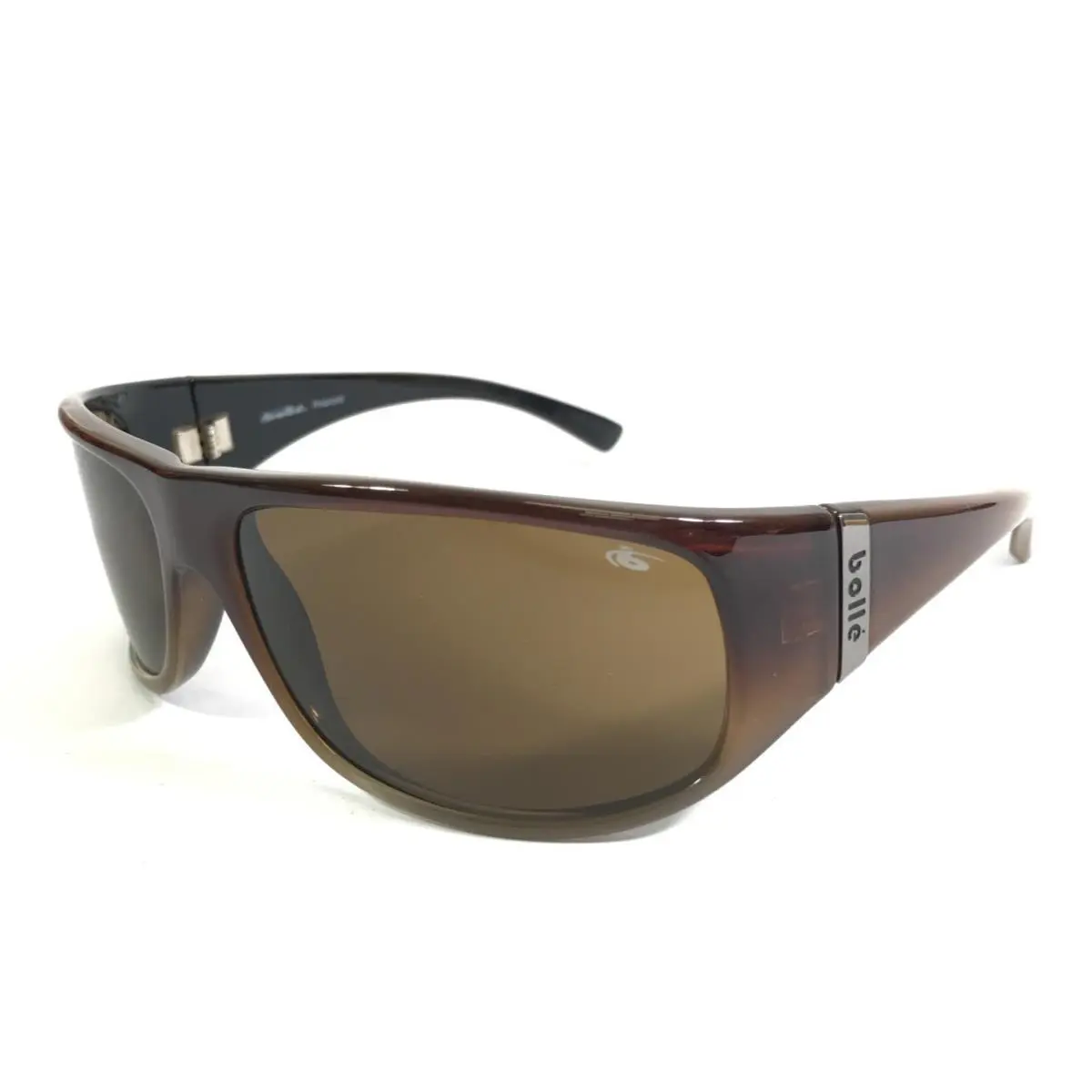 Bolle Sunglasses Faze 10967 Polished Brown Wrap Frames w/ Brown Polarized Lenses
