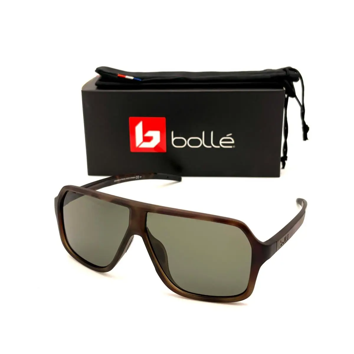 Bolle Prime Matte Dark Tortoise / Axis Polarized 60mm Sunglasses - Frame: Matte Dark Tortoise, Lens: Axis Polarized