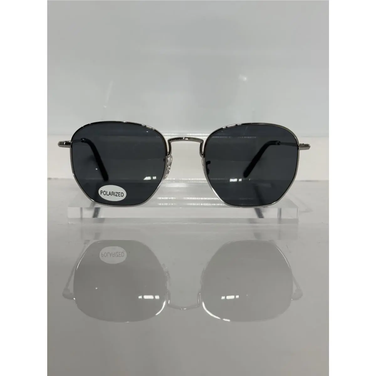 Oliver Peoples Kierney Silver Square Metal Custom Gray Polarized Eyeglasses 51mm