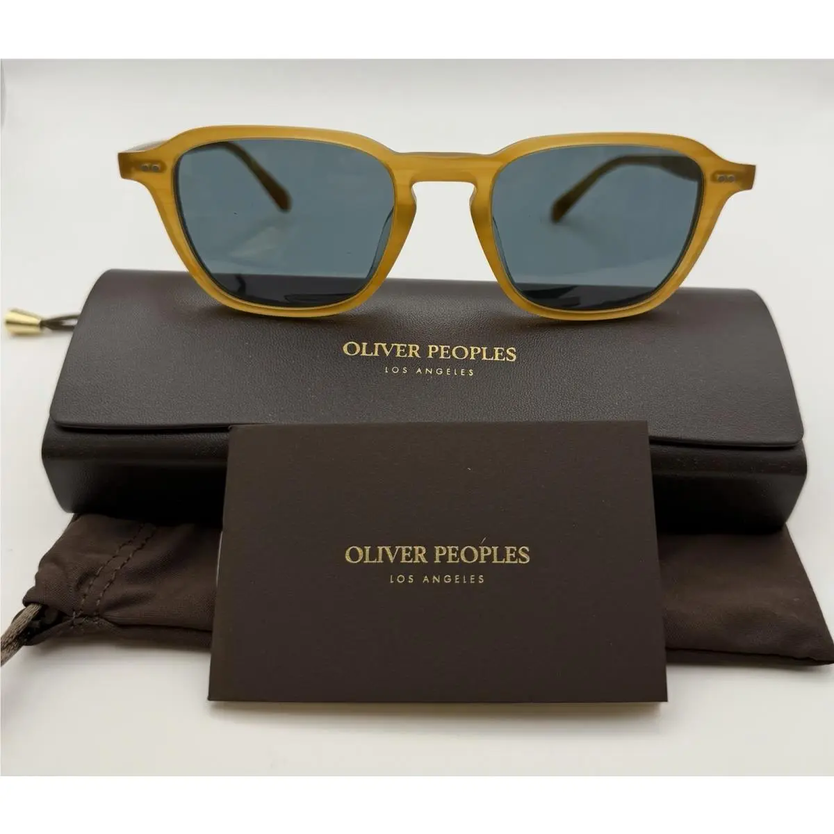 Oliver Peoples Emryn OV5598SU 1779R5 - Semi-matte Goldwood / Blue Lens 50MM