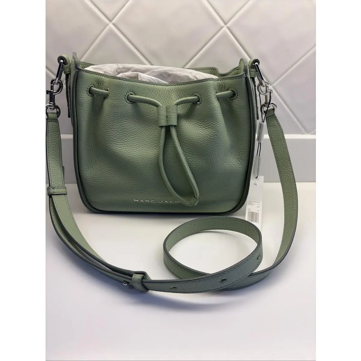 Marc Jacobs Mint Green Leather Mini Bucket Bag