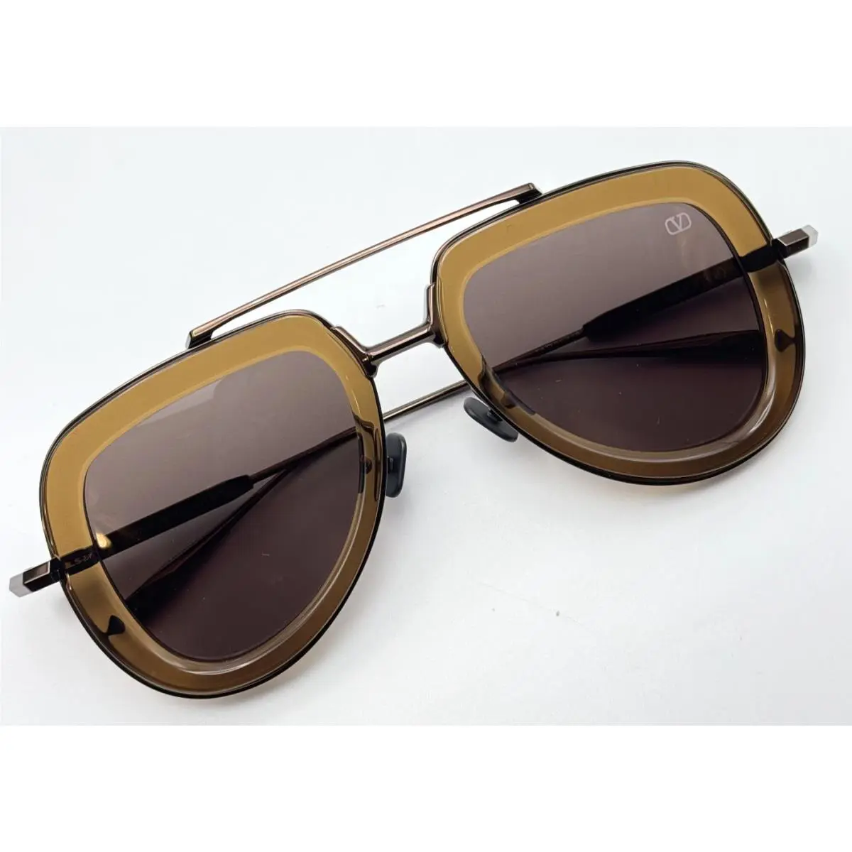 Valentino Sunglasses V-LSTORY-VLS-129D Brown Aviator Frame Brown Lens 50mm