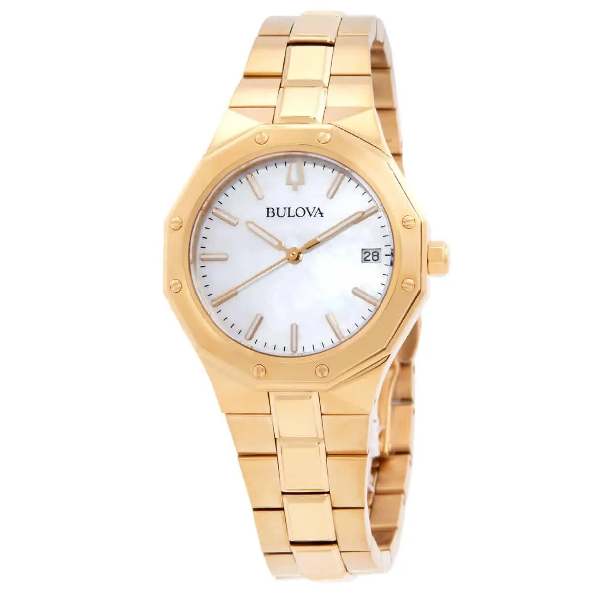 Bulova Prestige Quartz Mop Dial Ladies Watch 97M119