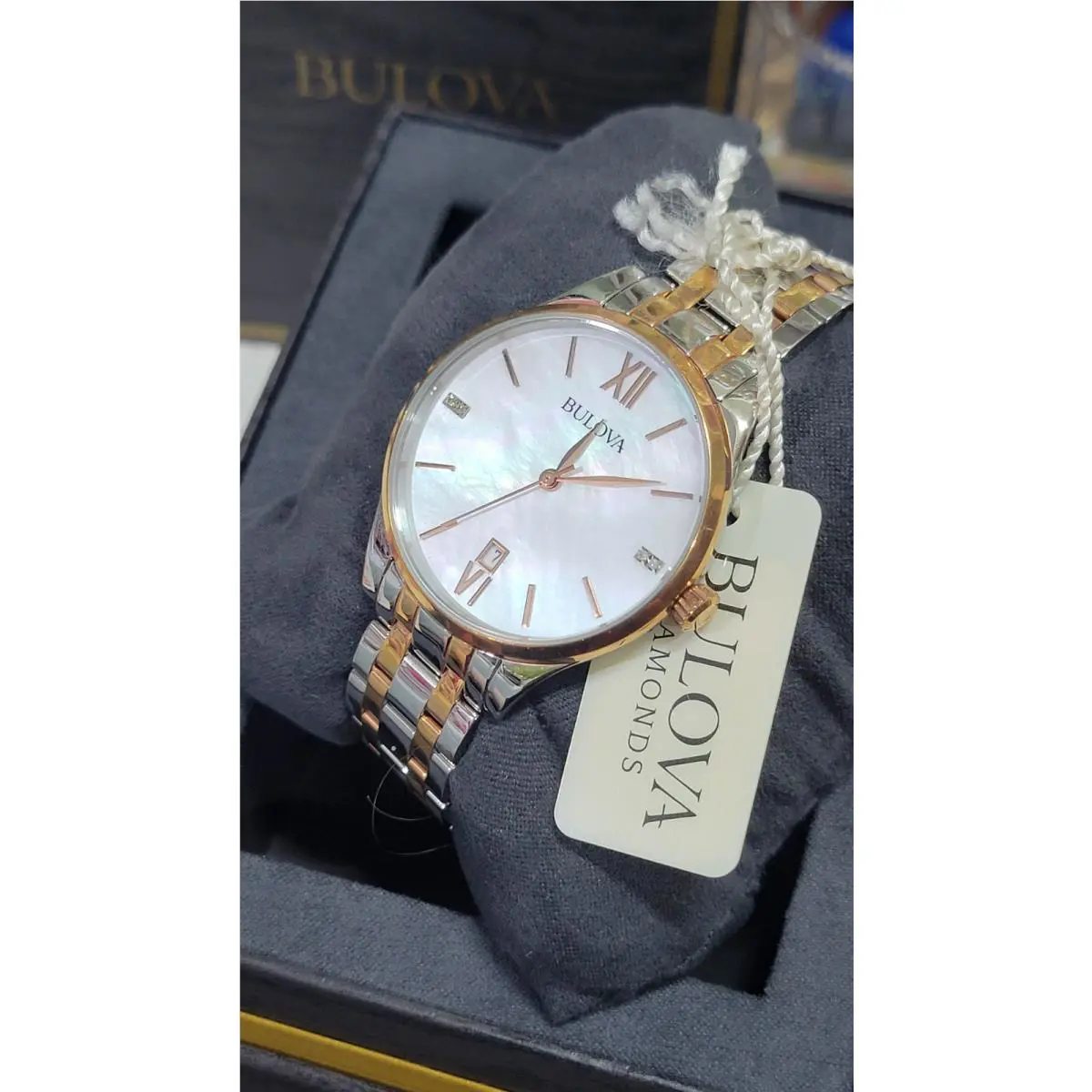 Bulova Diamond White Mother of Pearl Watch - 98P150