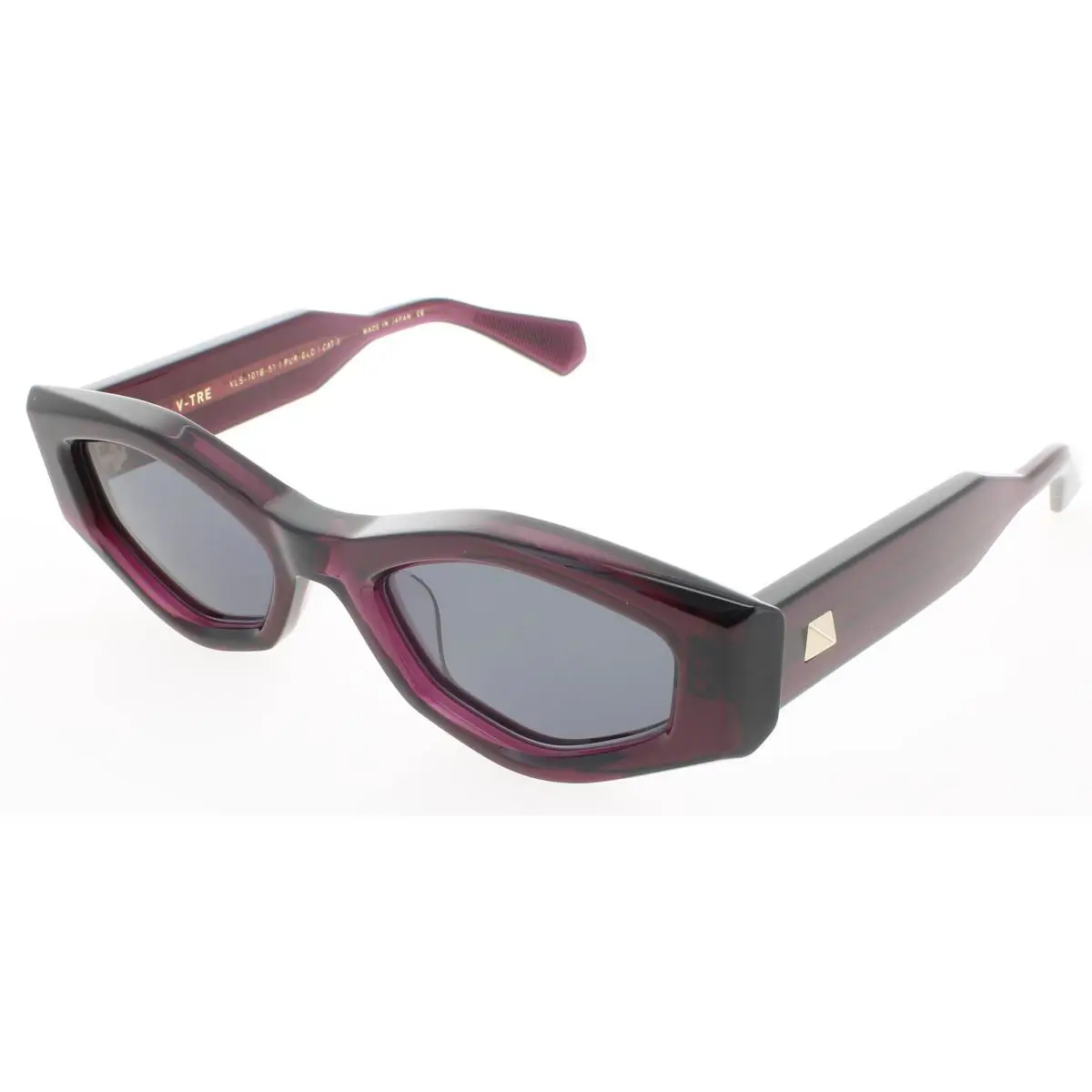 Valentino V Tre Vls 101B Sunglasses Purple / Gold Frame Grey Lenses 51 mm - Frame: Purple, Lens: Gray