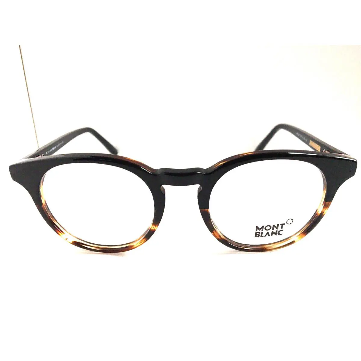 Montblanc MB 425 05 47mm Black Tortoise Round Rx Men`s Eyeglasses Frame Italy