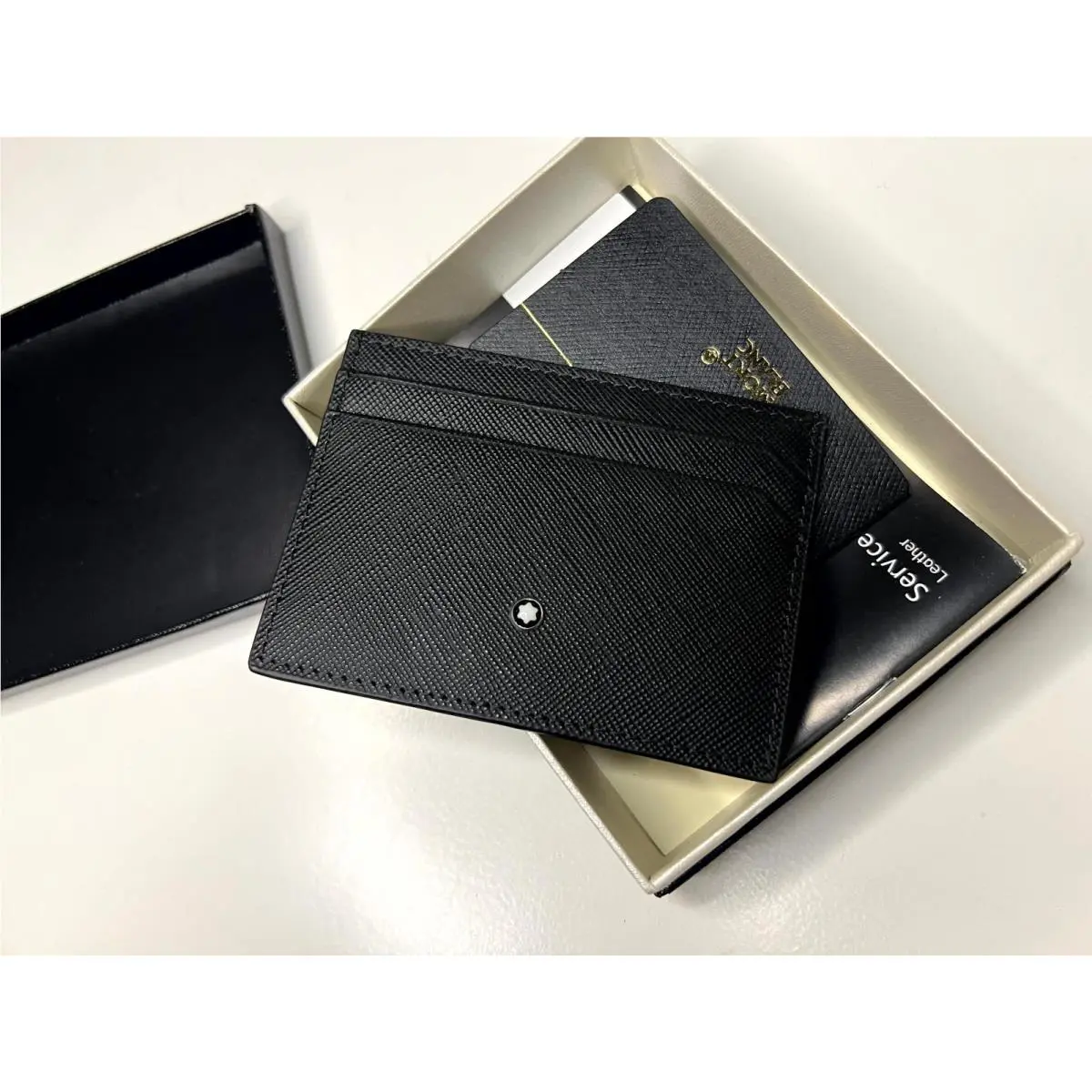 Meisterstück Black Leather Card Holder Wallet 5CC 114603 Box Gift by Montblanc