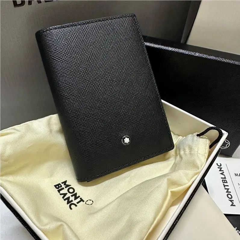 Montblanc Sartorial Black Leather 4CC Card Holder Mini Wallet 113223-From US