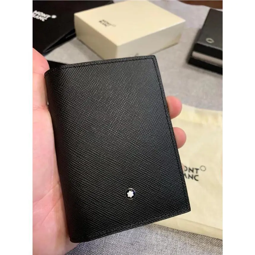 Montblanc Sartorial 4CC Card Holder Wallet For Men Black Leather 113223