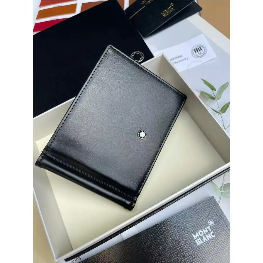 Montblanc Meisterstüc Black Leather Slim Luxury Wallet with Money Clip No.MB5525