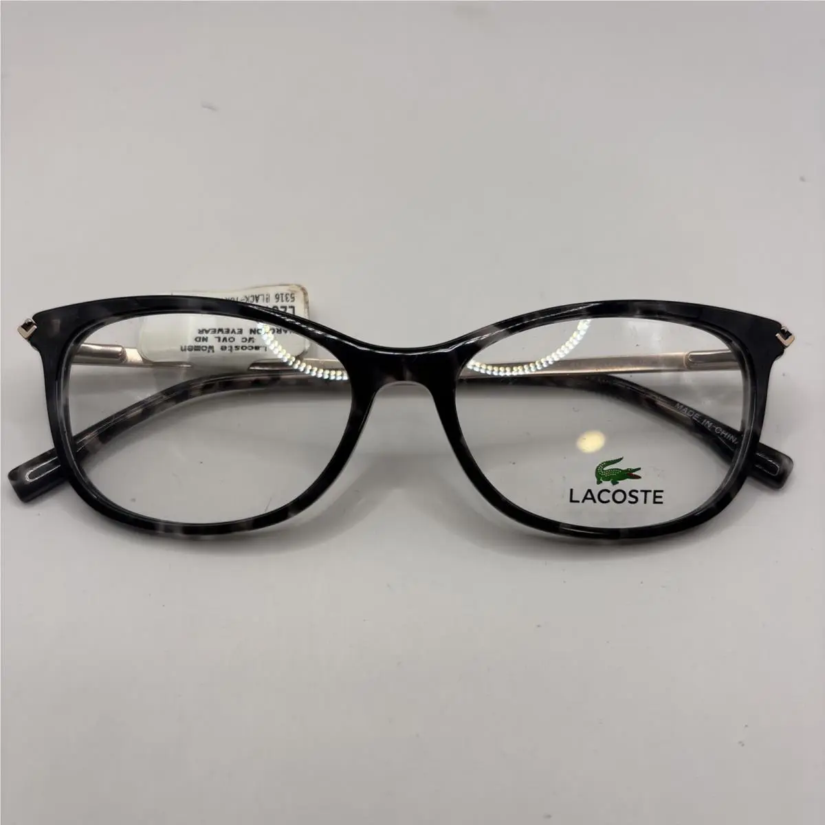 Lacoste L2863 215 Grey Tortoise with Gold Temples Eyeglasses 53-16
