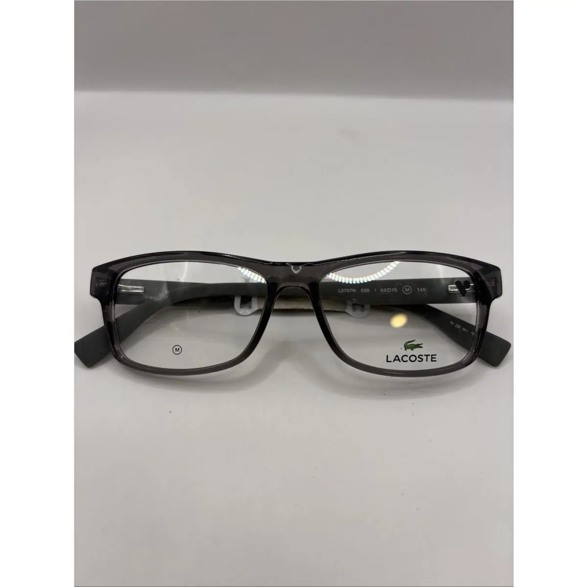 Lacoste L2707 035 Smokey Gray/black ON White Unisex Eyeglasses Frame 53-15-145