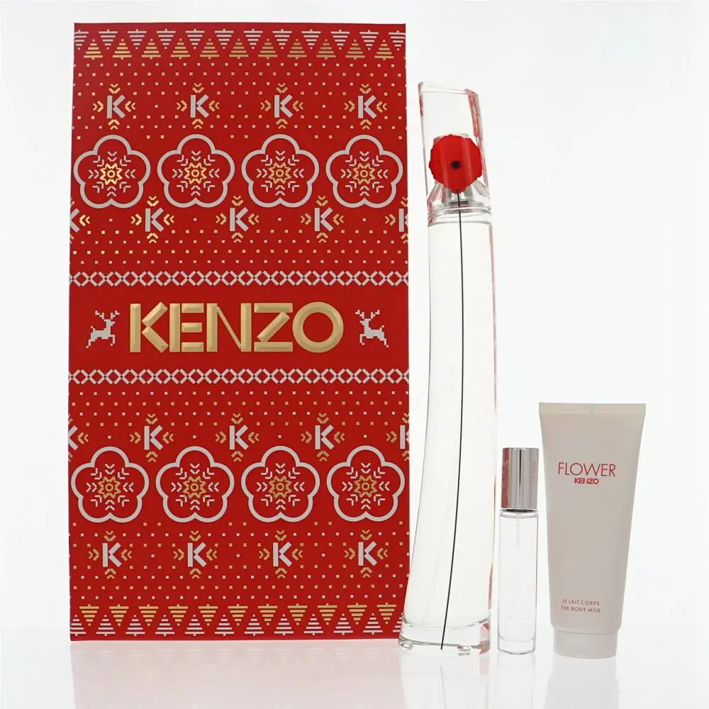 Kenzo Flower by Kenzo Gift Set For Women 3 Piece Set For Women: 3.3 Oz Eau De