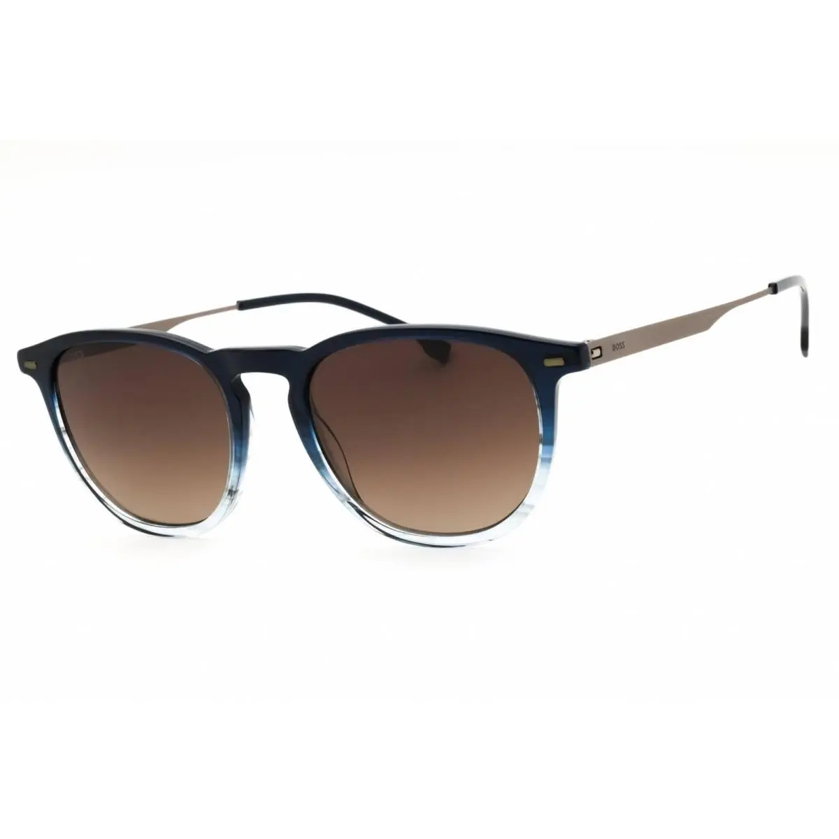 Men`s Sunglasses Round Shape Plastic Full Rim Frame 1639/S 0QEU HA by Hugo Boss