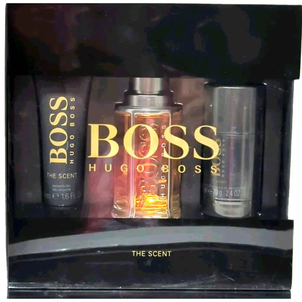Hugo Boss The Scent 3 Pc Gift Set 3.3 oz Cologne Edt Shower Gel Deodorant