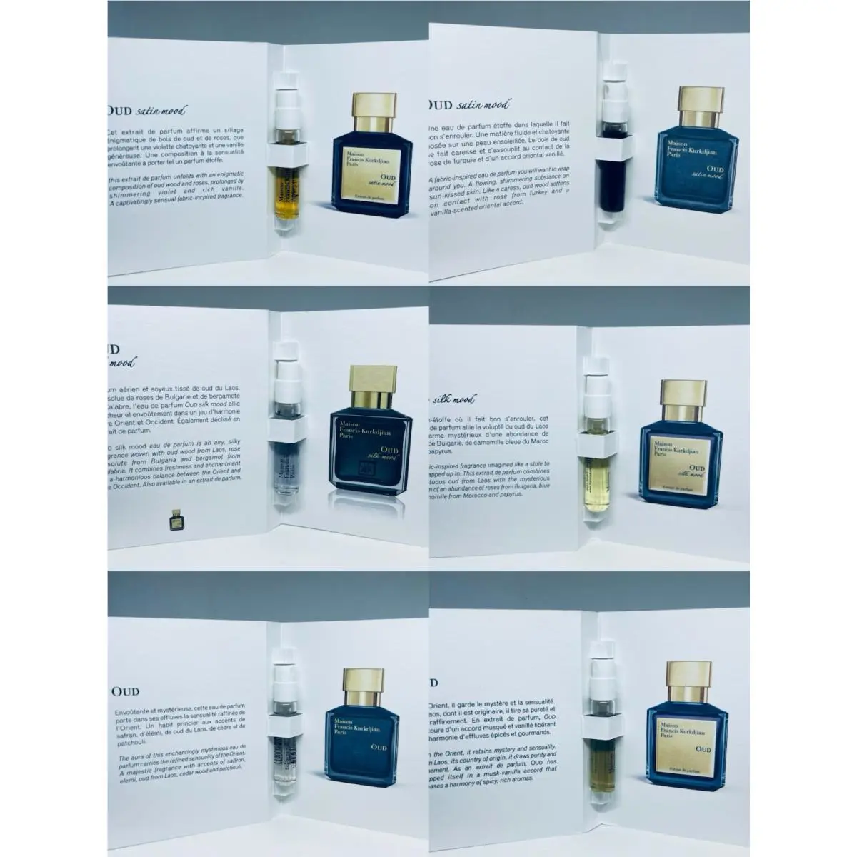 Maison Francis Kurkdjian Oud Perfume Discover Collection Sample Spray 6pc Set