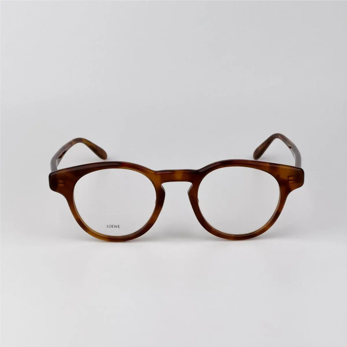 Loewe Men Eyeglasses Blonde Havana Demo Round LW50085F 053