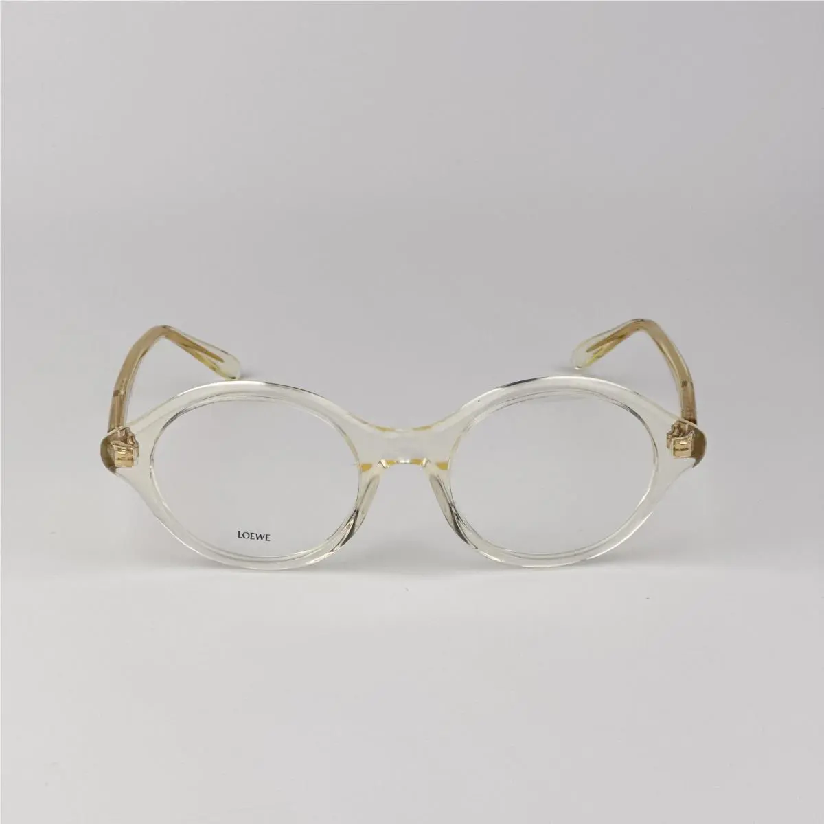 Loewe Men Eyeglasses Beige Demo Round LW50098I Slim 057