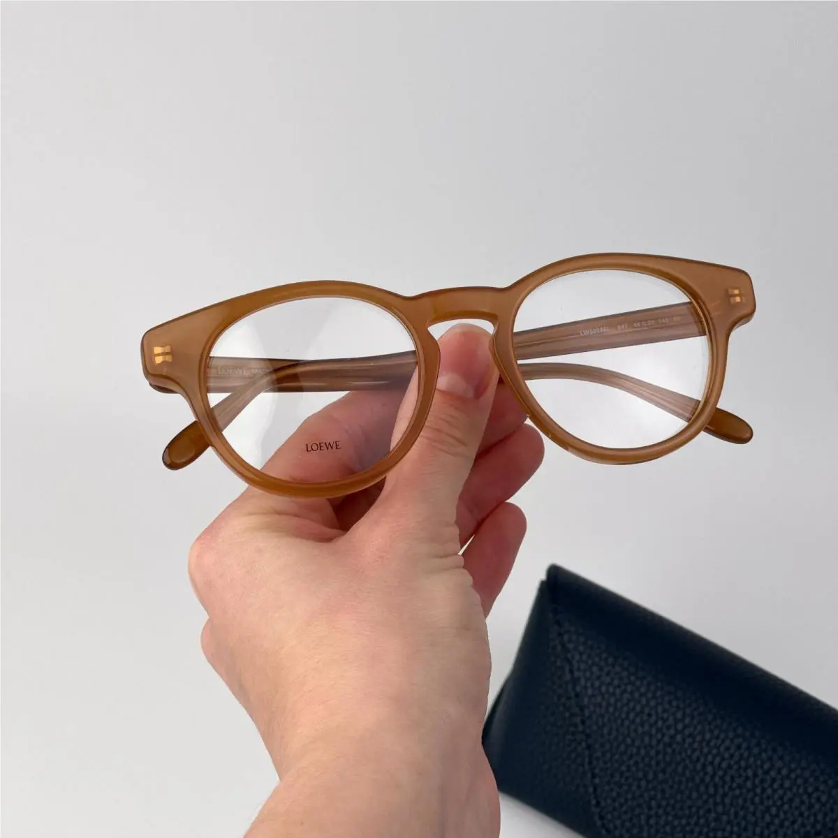 Loewe Women Eyeglasses Brown Demo Round LW50085I Slim 047