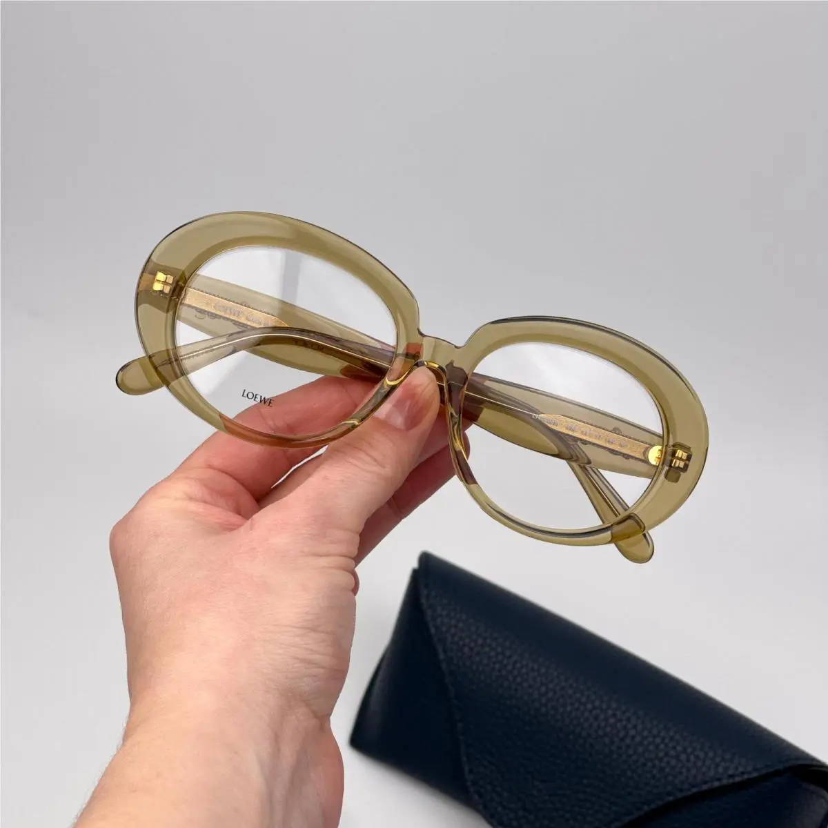Loewe Women Eyeglasses Dark Green Demo Oval LW50089I 096