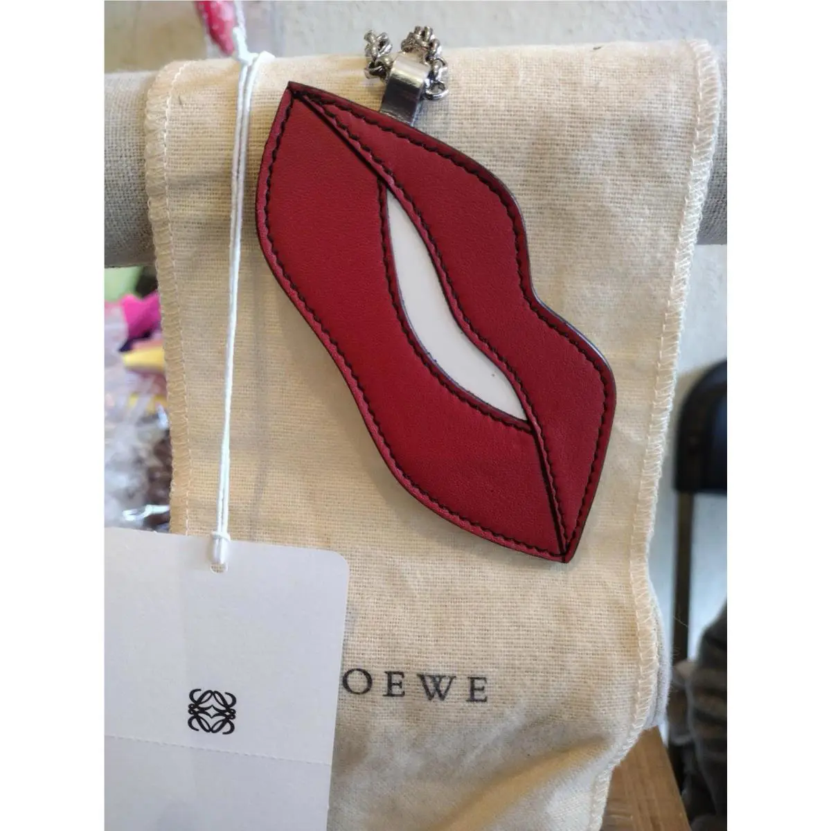 Loewe Bag Charm Red Lips