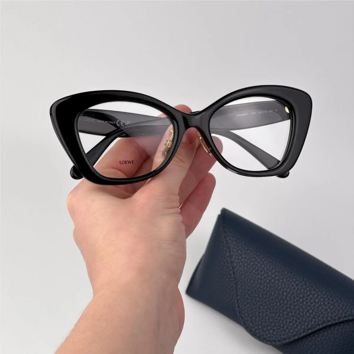 Loewe Women Eyeglasses Black Demo Cat Eye LW50067F 001