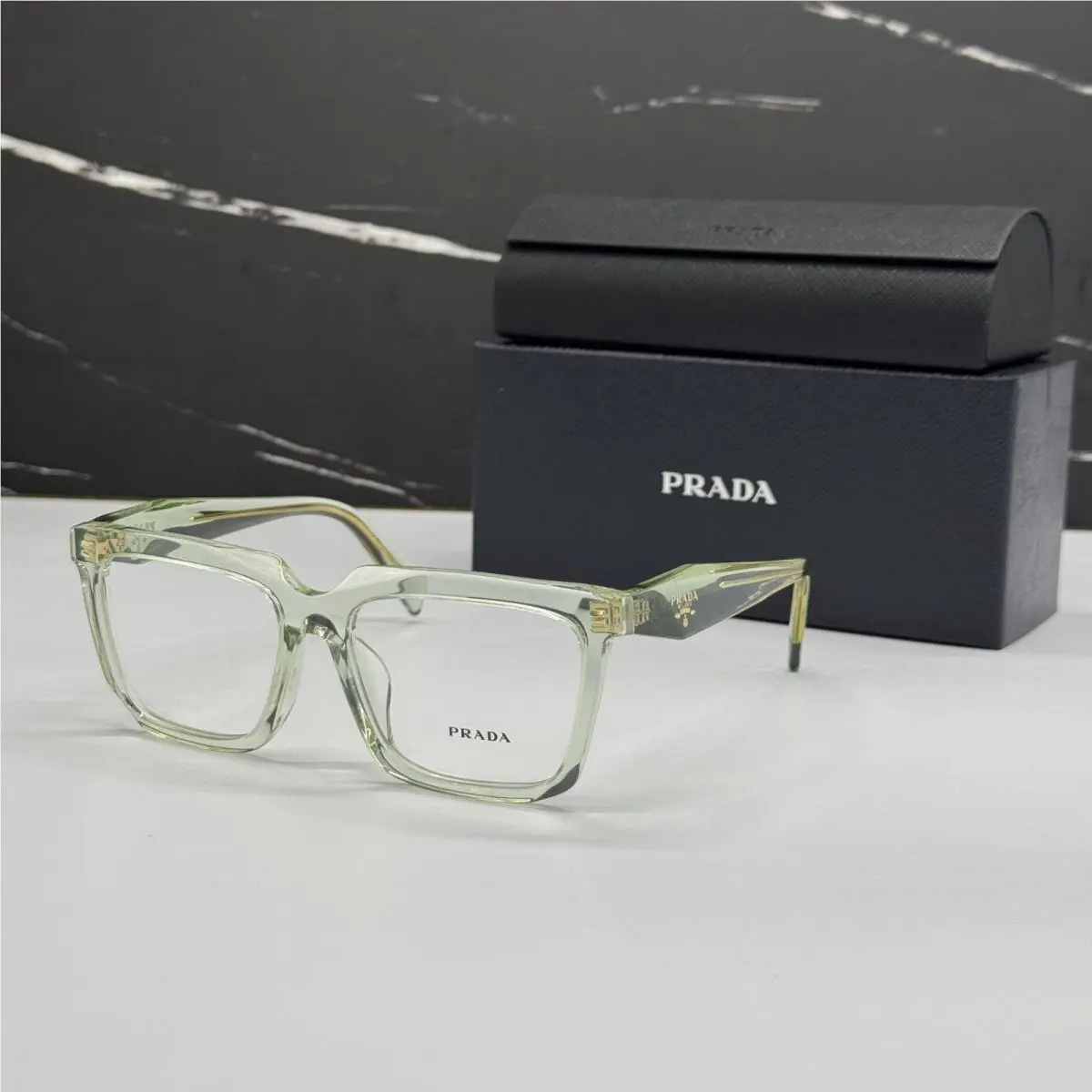 Prada PRA19VF 14R1O1 Eyeglasses PR A19VF 14R1O1 Transparent Mint Women Eyewe