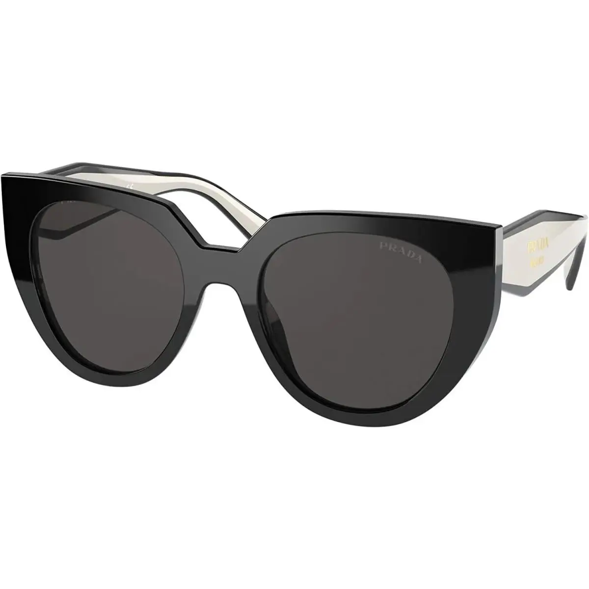 Prada 14W 09Q5S0 Black Talc Dark Gray Sunglasses Grey Lenses PR14WS