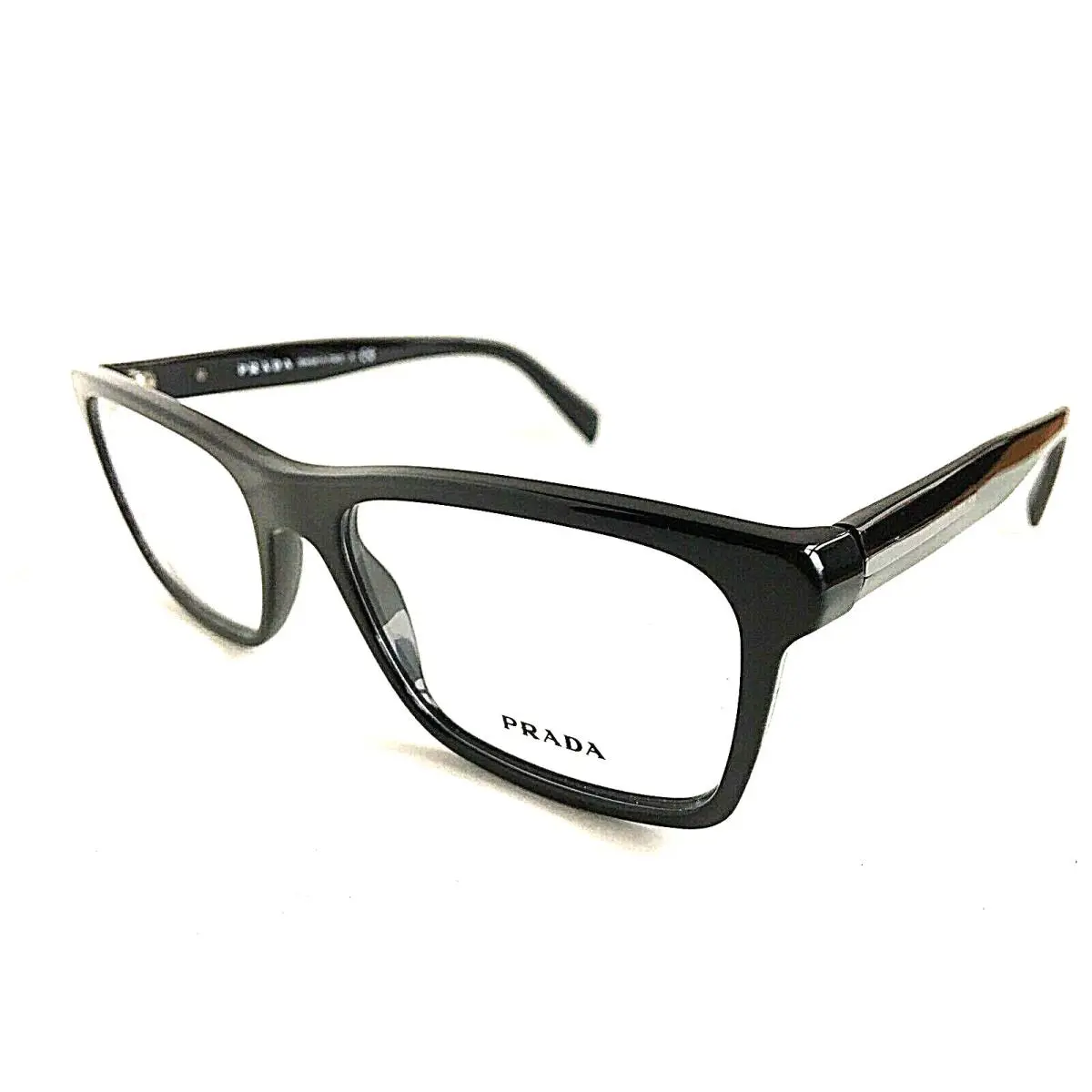 Prada Vpr 06R 1AB-1O1 Black 55mm Rx-able Men`s Eyeglasses Frame Italy