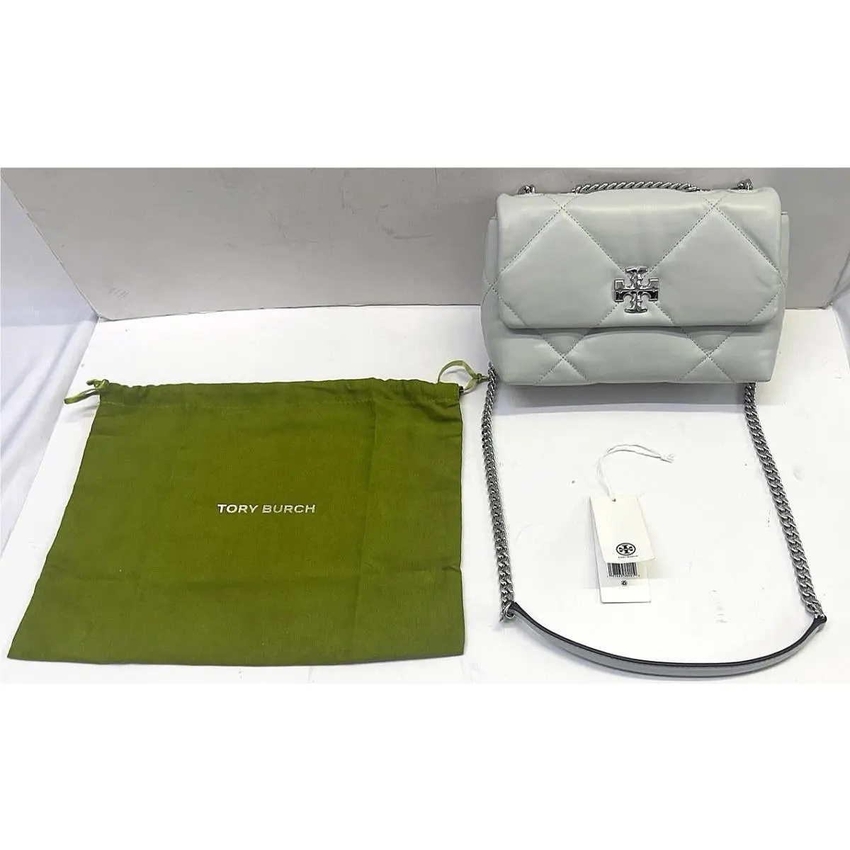 Tory Burch Sz: OS Kira Diamond Quilt Convertible Shoulder Bag Cr: Light Titanium