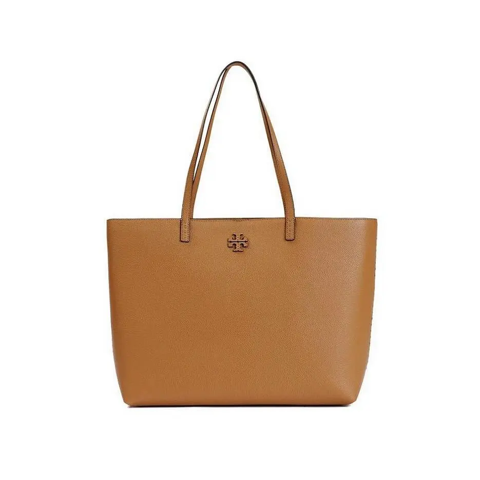 Tory Burch Mcgraw Leather Work Tote Tiramisu Brown Tan