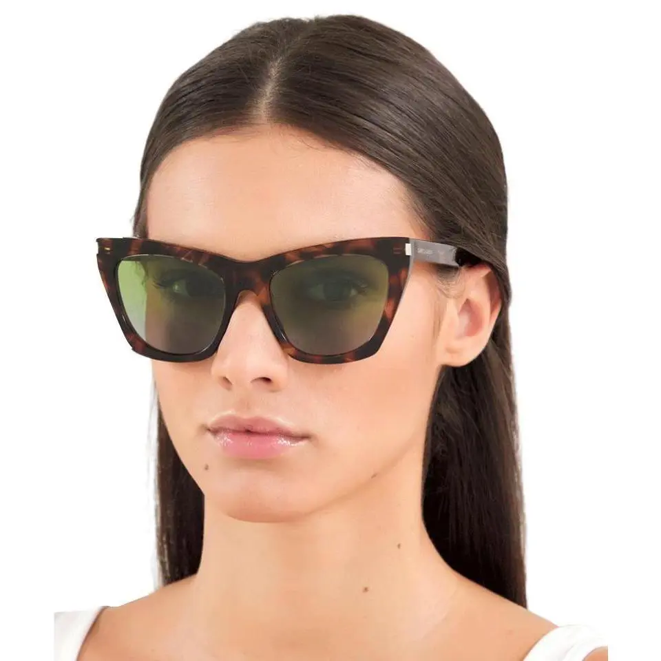 Yves Saint Laurent SL-214-KATE-015-55 Sunglasses 55mm - Frame: Kate Havana, Lens: Green