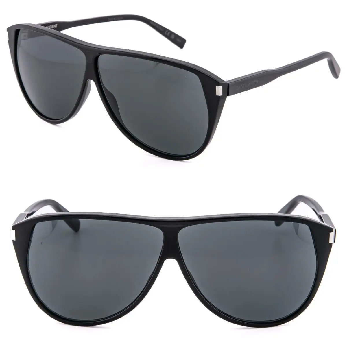 Saint Laurent Gaspar SL 731 SL731 Black Geometric Aviator Unisex Sunglasses 002
