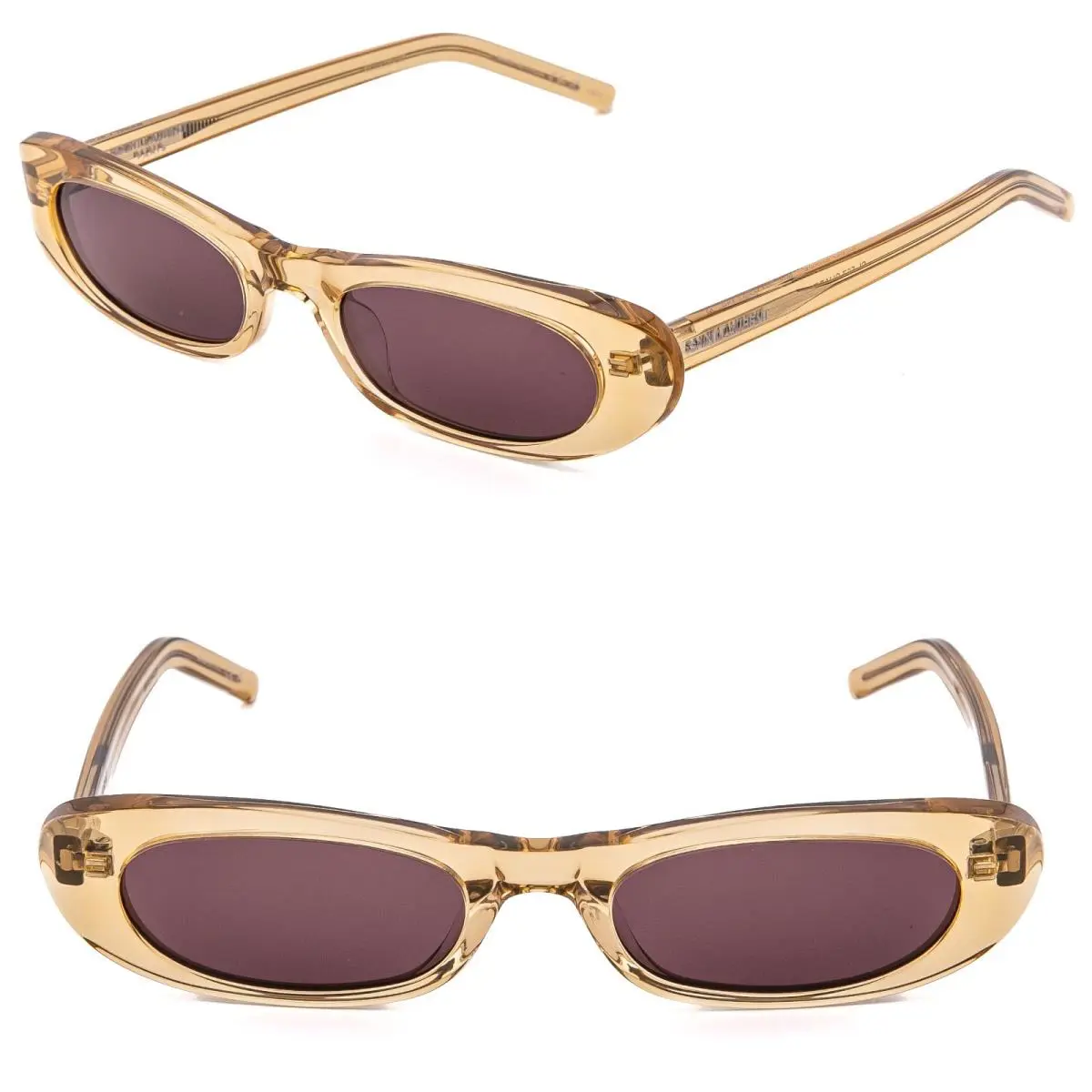Saint Laurent Shade SL 557 SL557 Yellow Violet Narrow Slim Oval Sunglasses 007