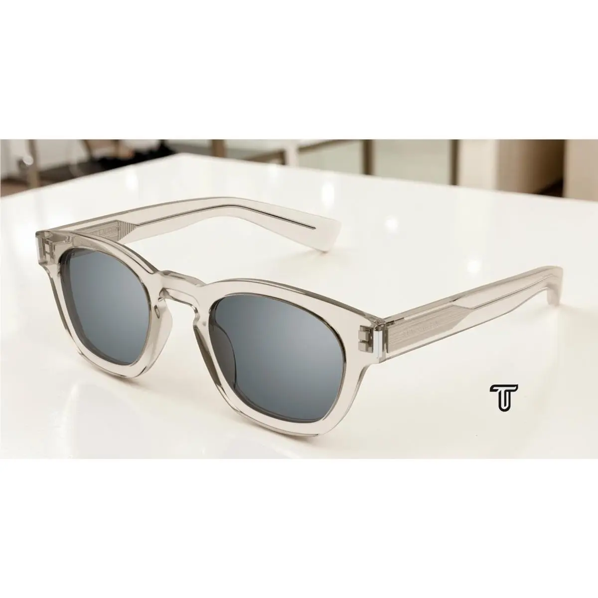 Saint Laurent SL 746 004 Beige Silver 48 mm Men`s Sunglasses by Yves Saint Laurent