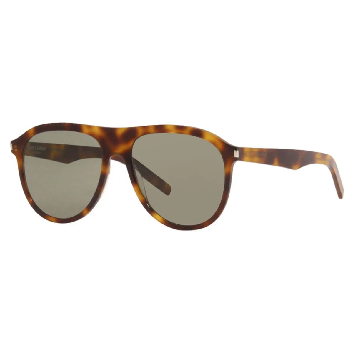 Saint Laurent Slim SL-432 002 Sunglasses Men`s Havana/green Lenses Pilot 57mm - Frame: Havana, Lens: Green