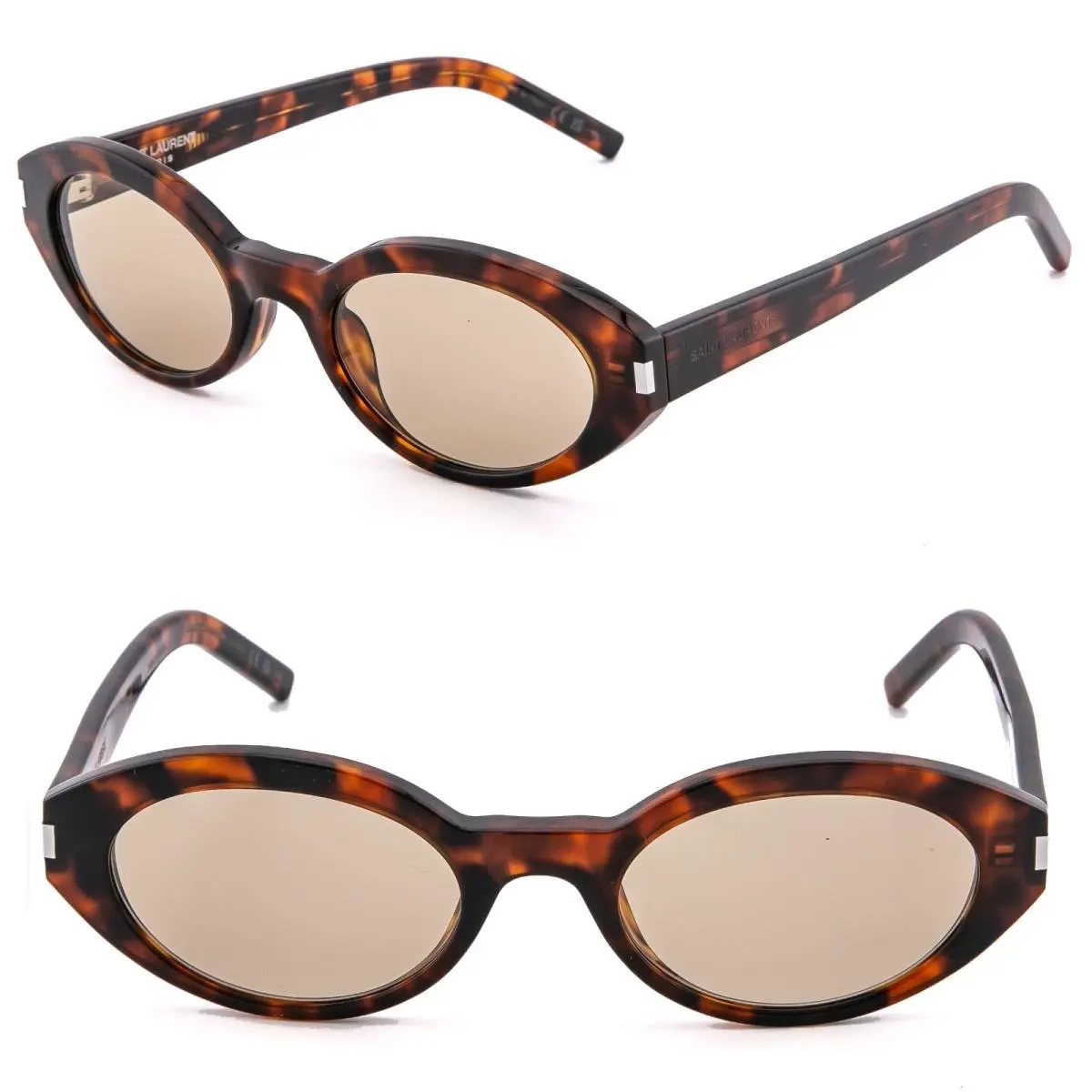 Saint Laurent Shade SL 567 SL567 Brown Havana Narrow Slim Oval Sunglasses 008