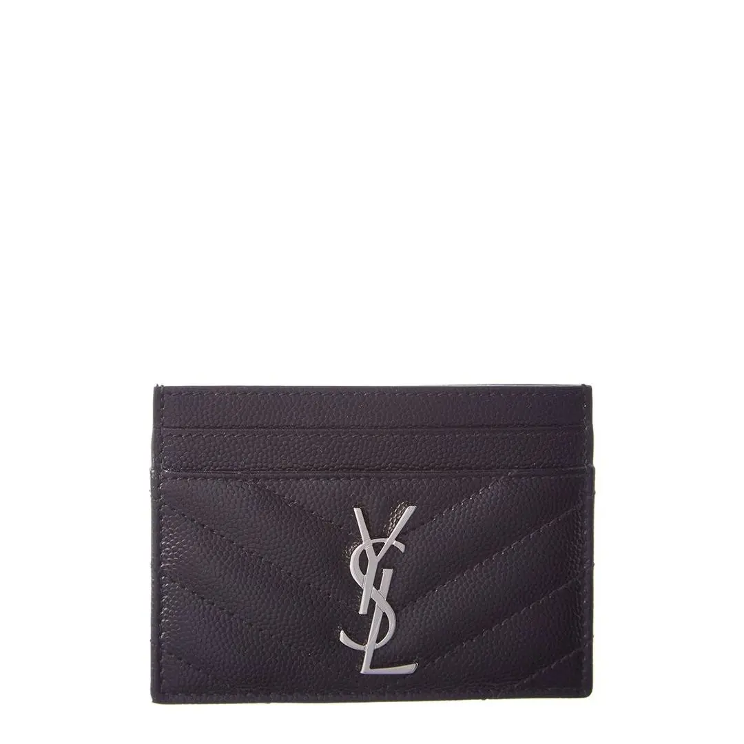 Saint Laurent Monogram Matelasse Leather Card Case Women`s Os