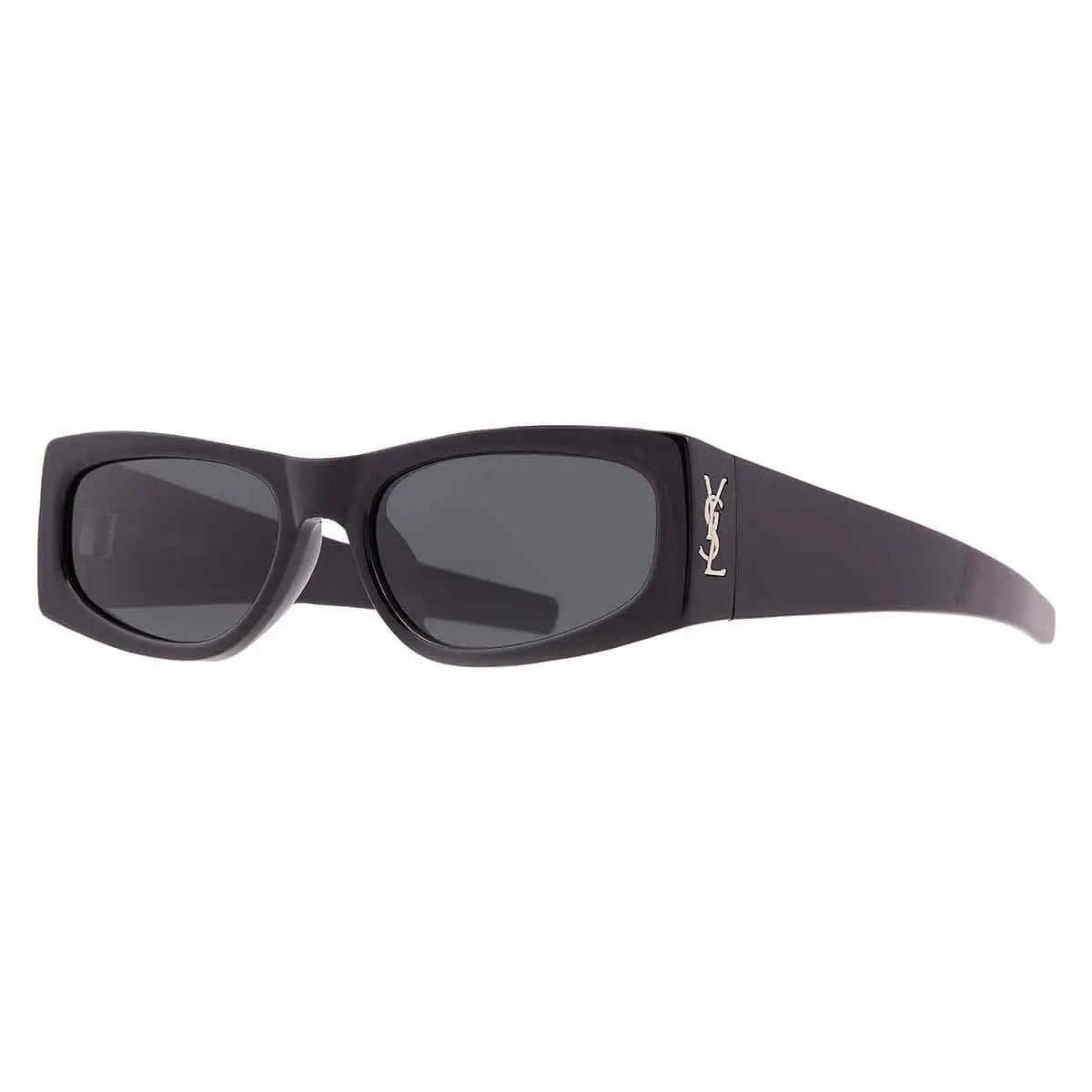 Saint Laurent Grey Rectangular Ladies Sunglasses SL M140/F 001 56 SL M140/F 001